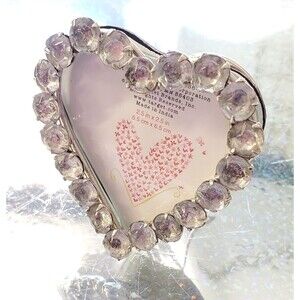 Vintage Heart Shaped Picture Frame 2002 Metal 2.5" Target Y2K Rhinestone Silver